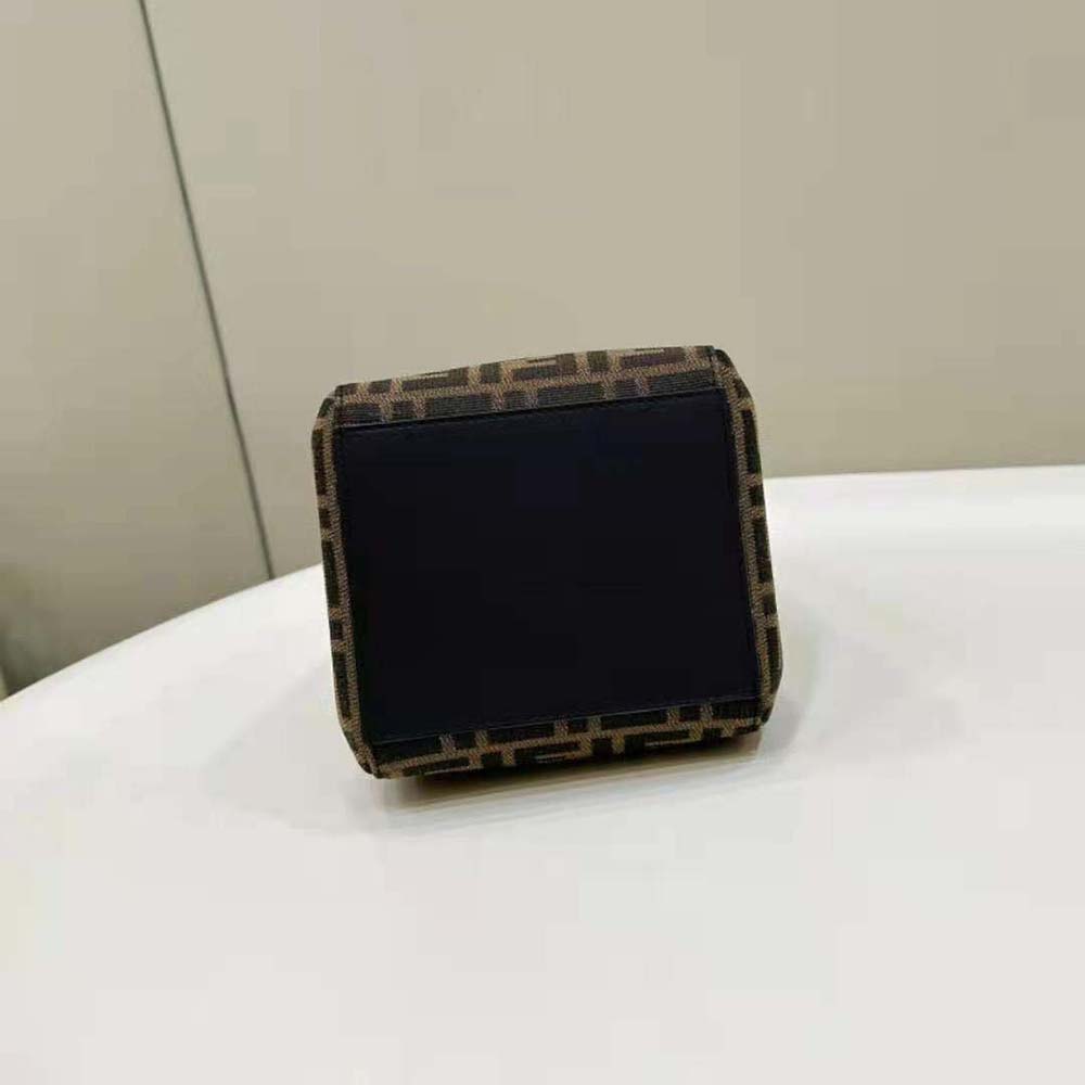 Fendi Women Origami Mini Brown FF Jacquard Fabric Mini Bag That Can be Transformed - image 6
