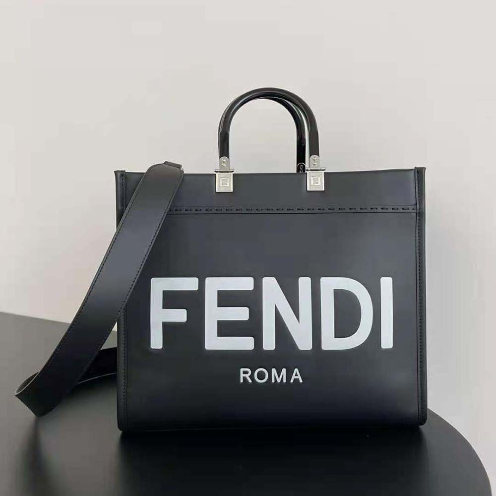 Close-up of gold-tone hardware on Fendi Women Sunshine Shopper