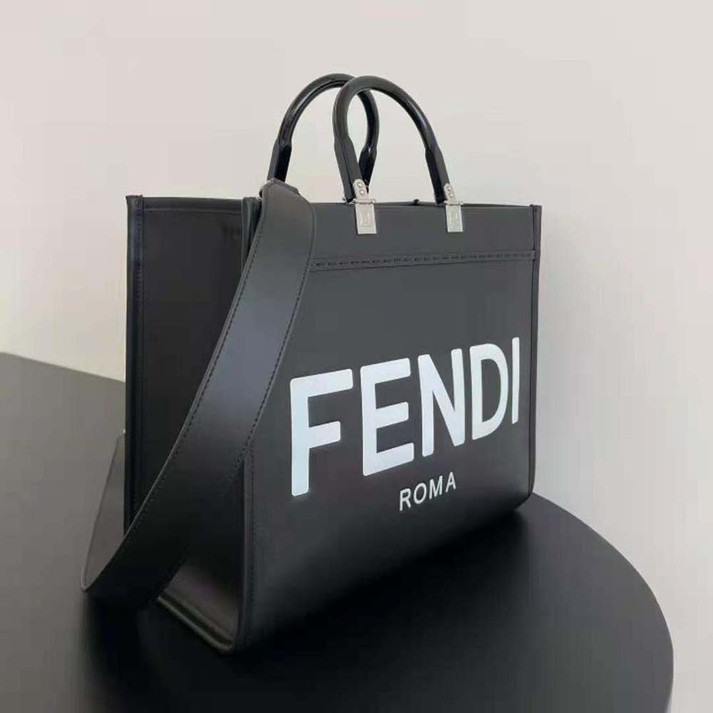 Fendi Women Sunshine Medium Black Leather Shopper - image 4