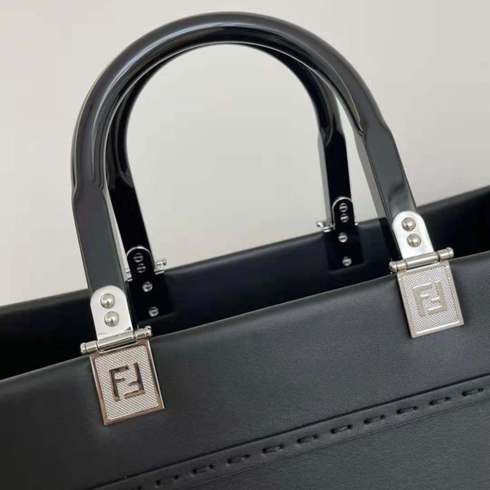 Fendi Women Sunshine Medium Black Leather Shopper - image 8