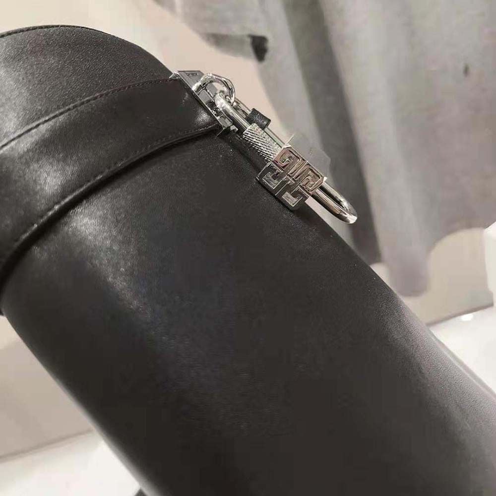 Givenchy Women Shark Lock Biker Boots in Grained Leather-Black - image 7