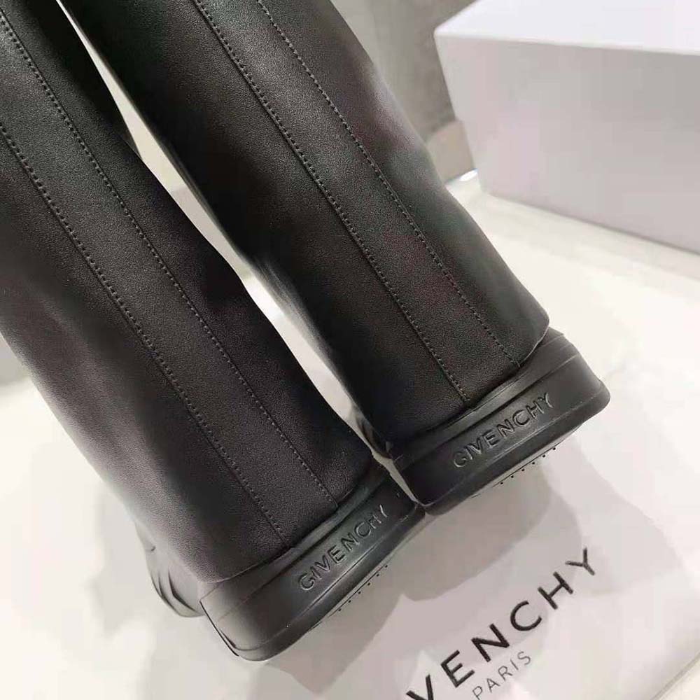 Givenchy Women Shark Lock Biker Boots in Grained Leather-Black - image 9