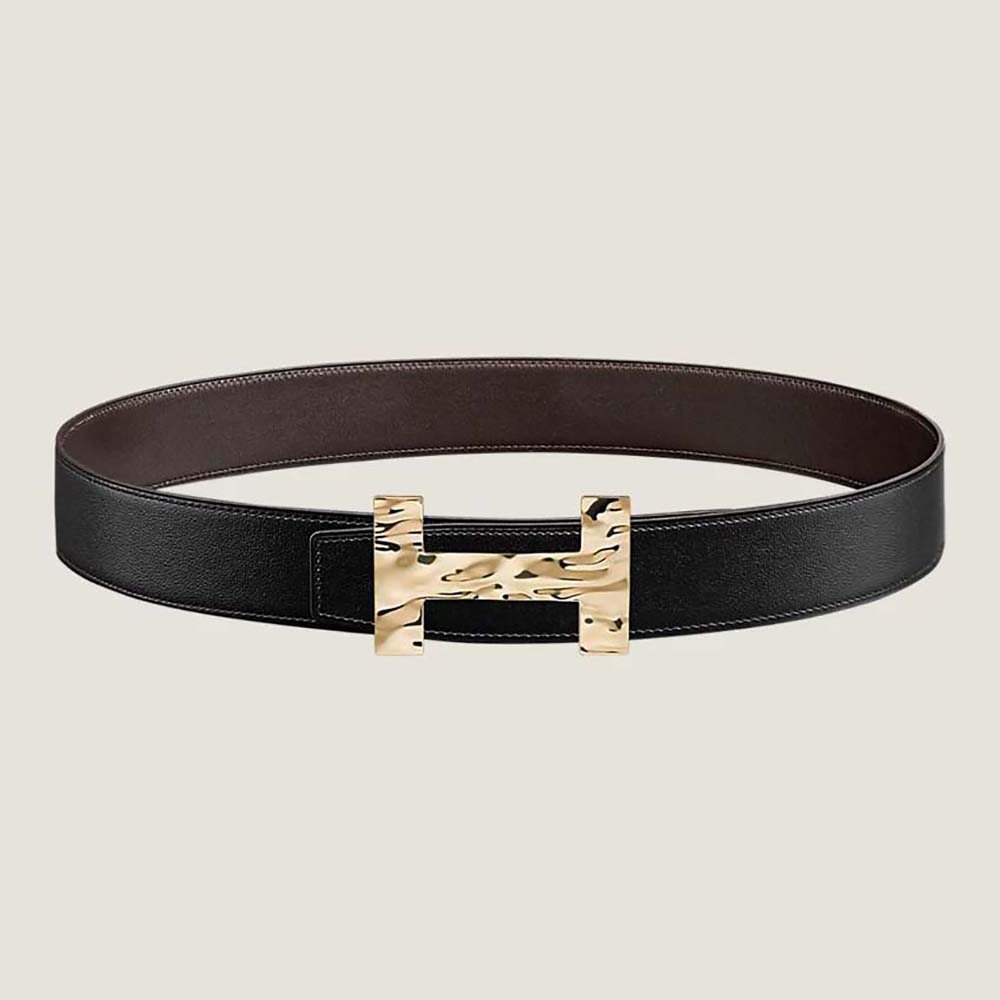 Front view of Hermes Men Guizz H2o Belt Buckle and reversible strap