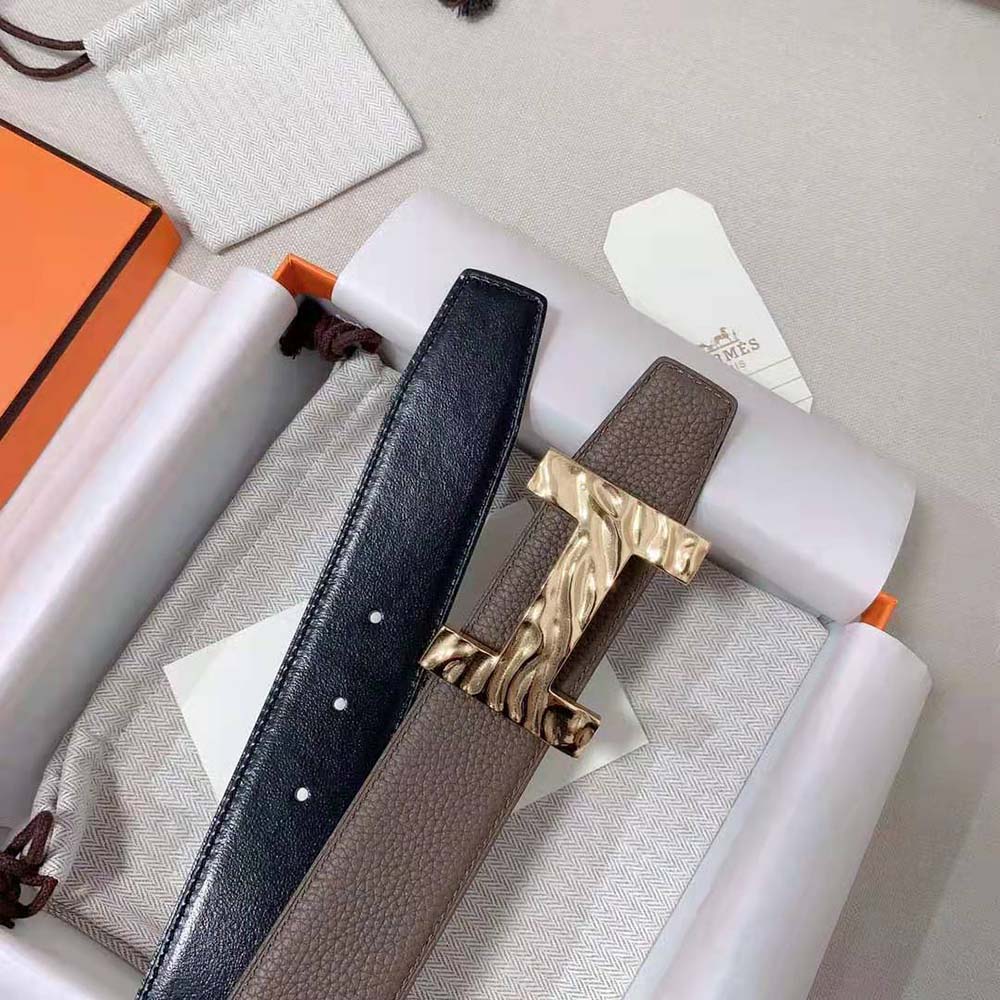 Hermes Men Guizz H2o Belt Buckle & Reversible Leather Strap 38 mm - image 4