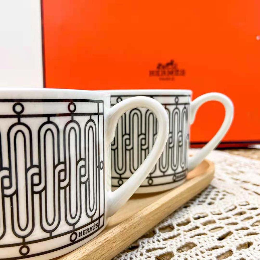 Hermes Unisex H Deco Tea Cup and Saucer - image 6