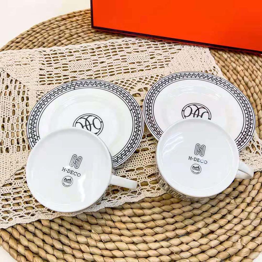 Hermes Unisex H Deco Tea Cup and Saucer - image 4