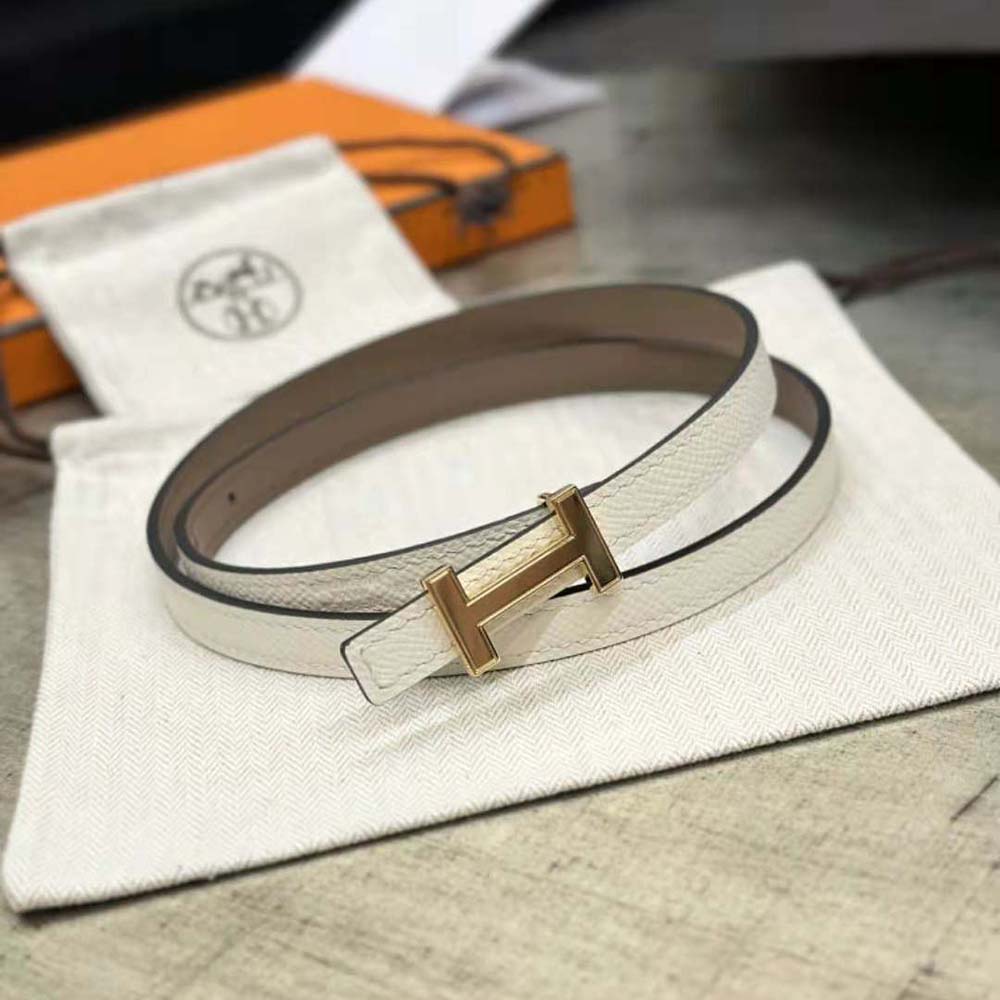 Hermes Women Focus Belt Buckle & Reversible Leather Strap 13 mm-Gold/Brown - image 4