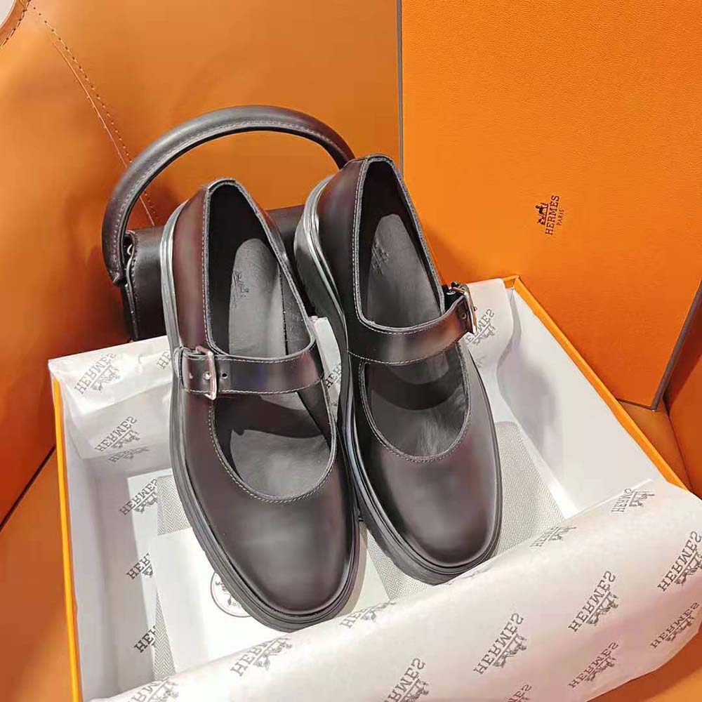 Hermes Women Hoxton Oxford Shoe-Black - image 4