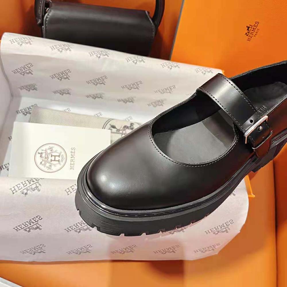 Hermes Women Hoxton Oxford Shoe-Black - image 8