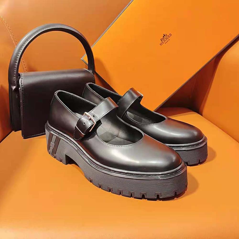 Hermes Women Hoxton Oxford Shoe-Black - image 5