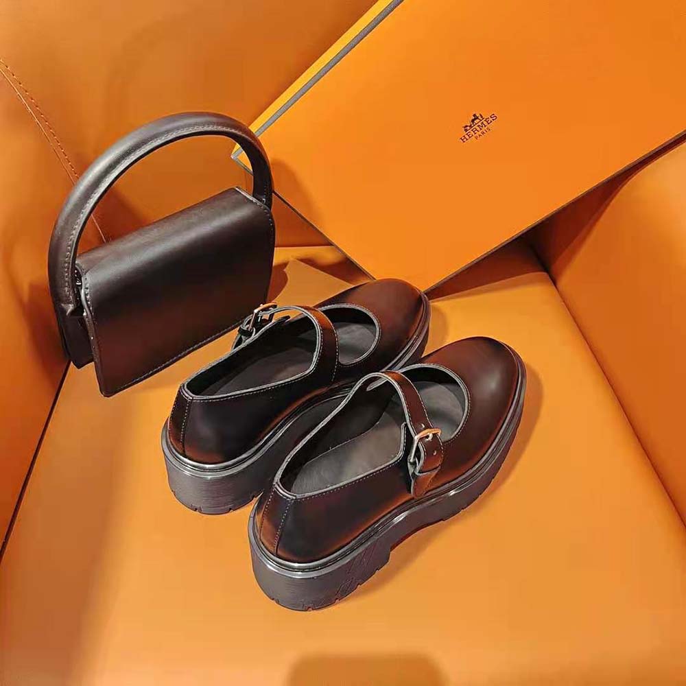 Hermes Women Hoxton Oxford Shoe-Black - image 6