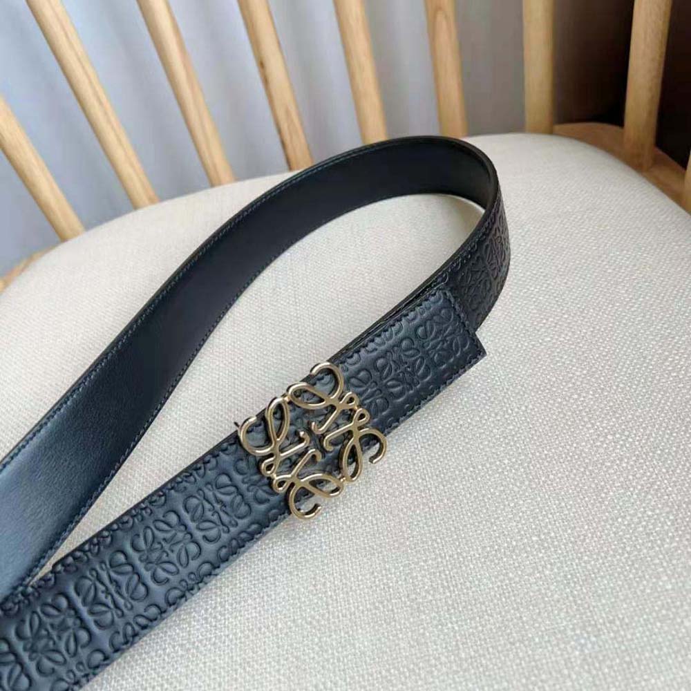 Loewe Unisex Reversible Repeat Belt in Silk Calfskin-Black - image 7