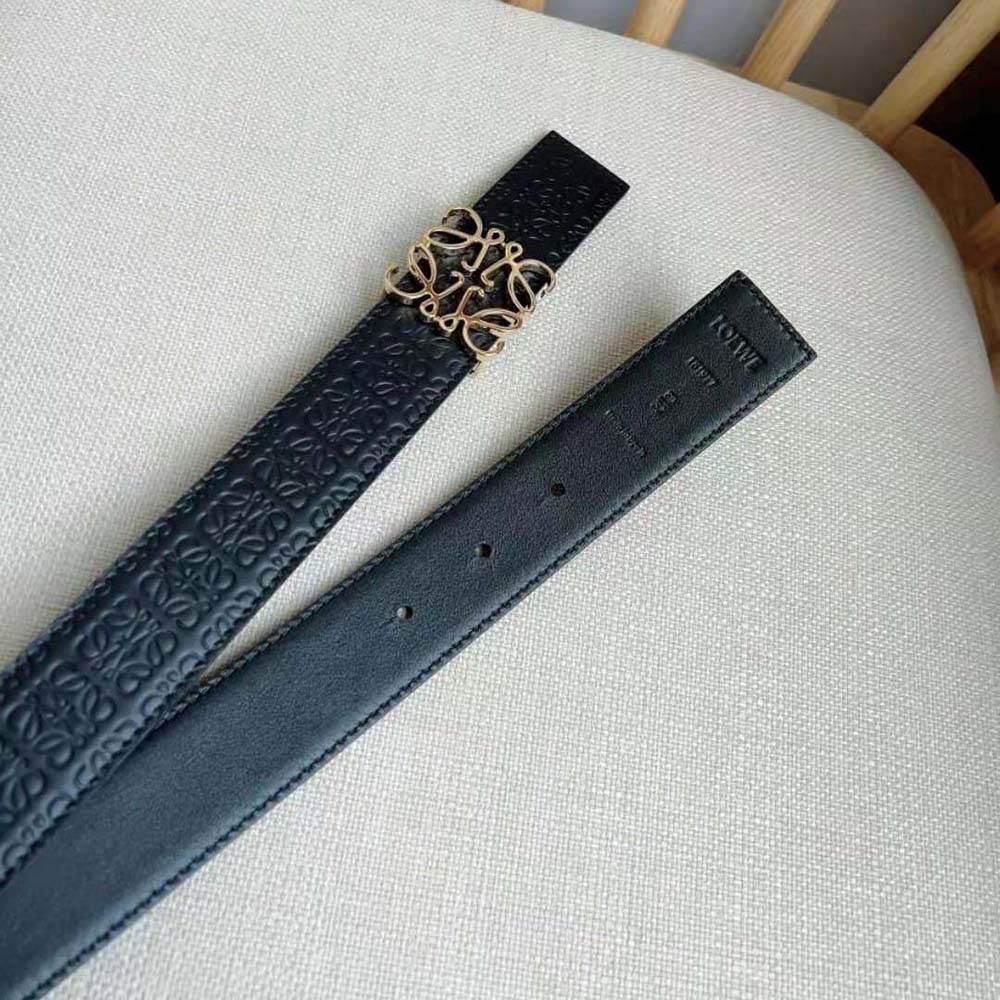 Loewe Unisex Reversible Repeat Belt in Silk Calfskin-Black - image 8