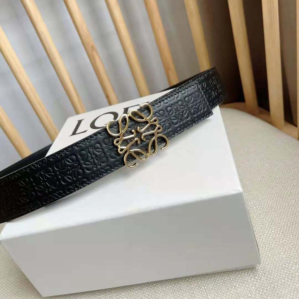 Loewe Unisex Reversible Repeat Belt in Silk Calfskin-Black - image 6