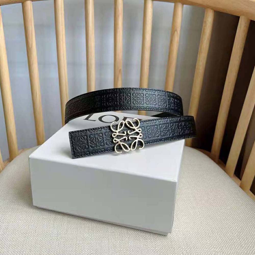 Loewe Unisex Reversible Repeat Belt in Silk Calfskin-Black - image 5