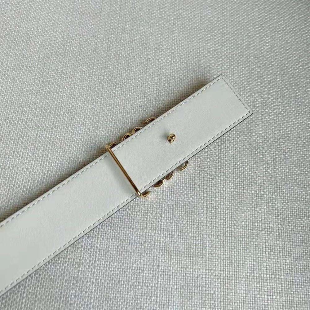 Loewe Unisex Reversible Repeat Belt in Silk Calfskin-White - image 9