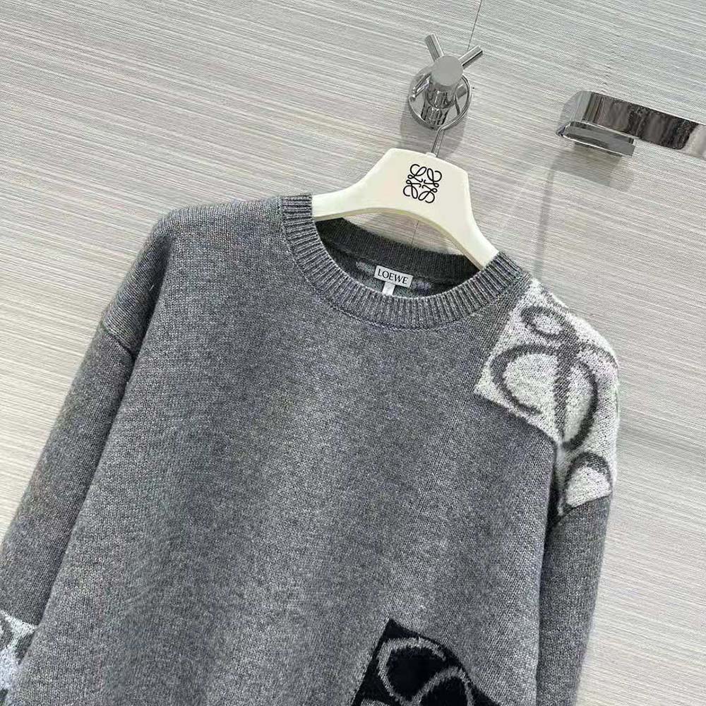 Loewe Men Sweater in Wool-Gray - image 4