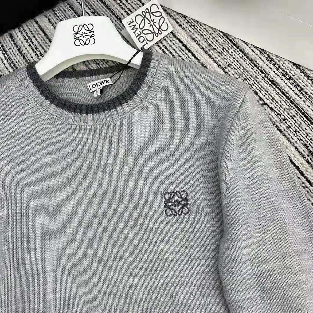 Loewe Men Sweater in Wool-Gray - image 9