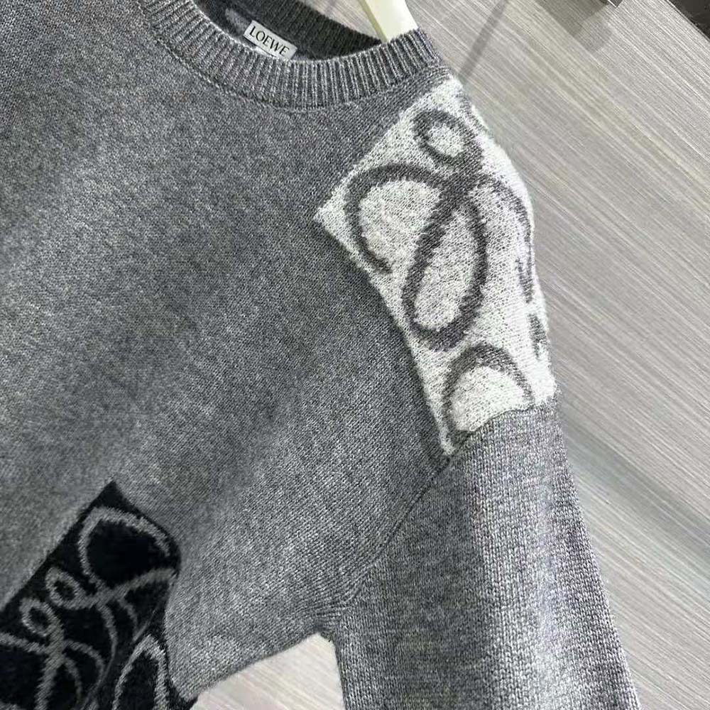 Loewe Men Sweater in Wool-Gray - image 10