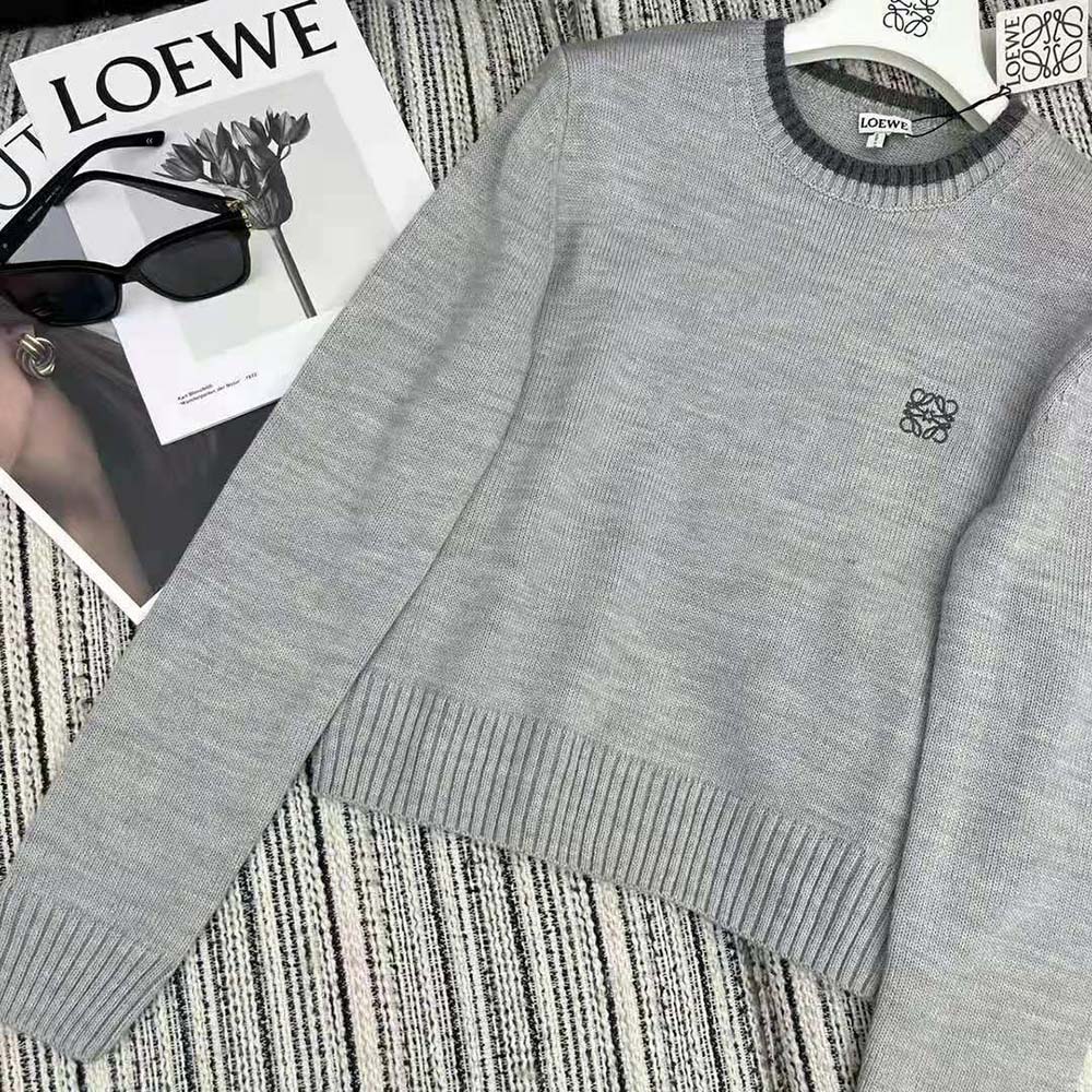 Loewe Men Sweater in Wool-Gray - image 8
