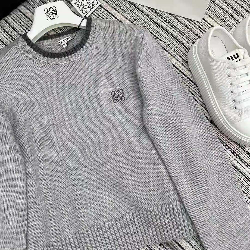 Loewe Men Sweater in Wool-Gray - image 6