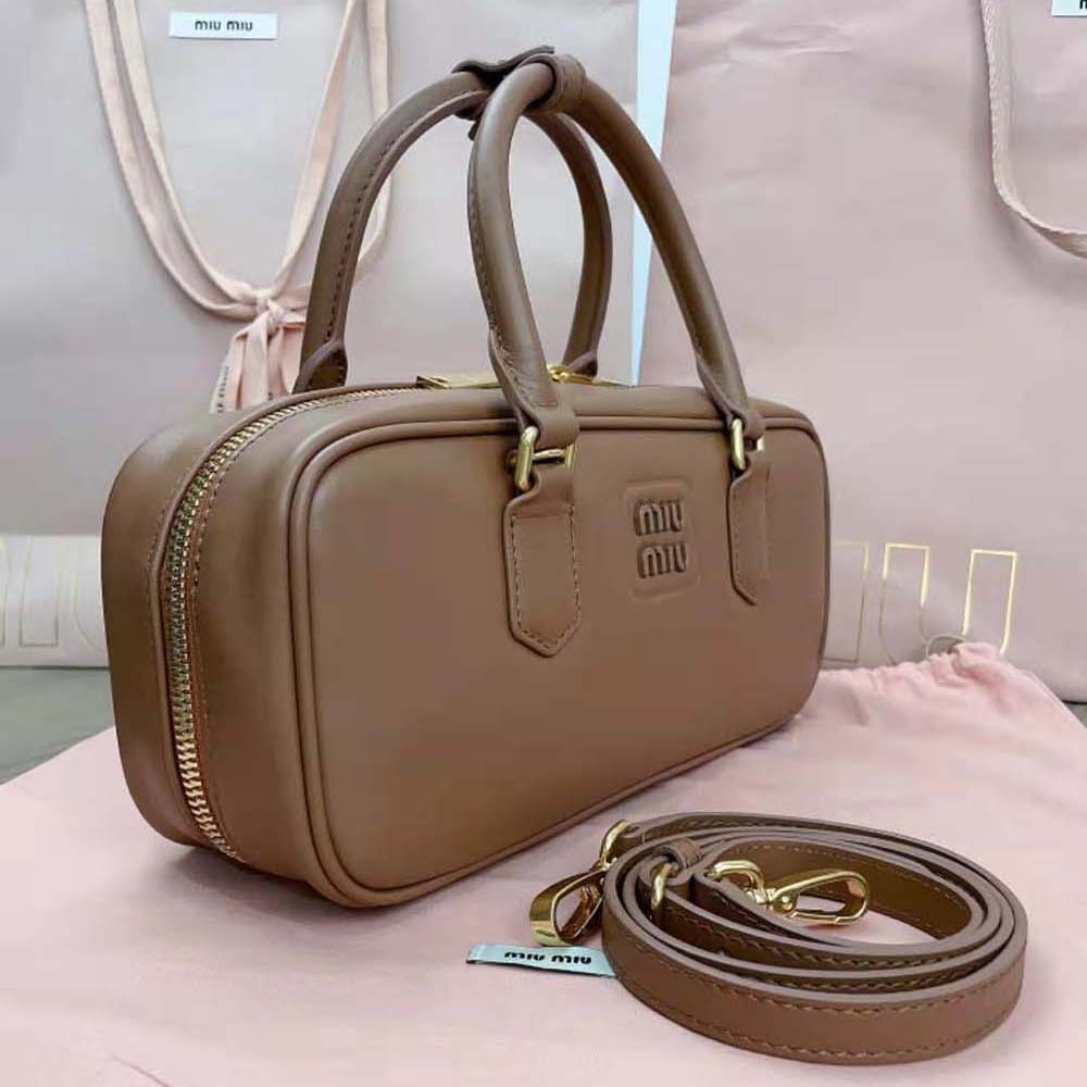 Miu Miu Women Arcadie Leather Bag-Brown - image 4