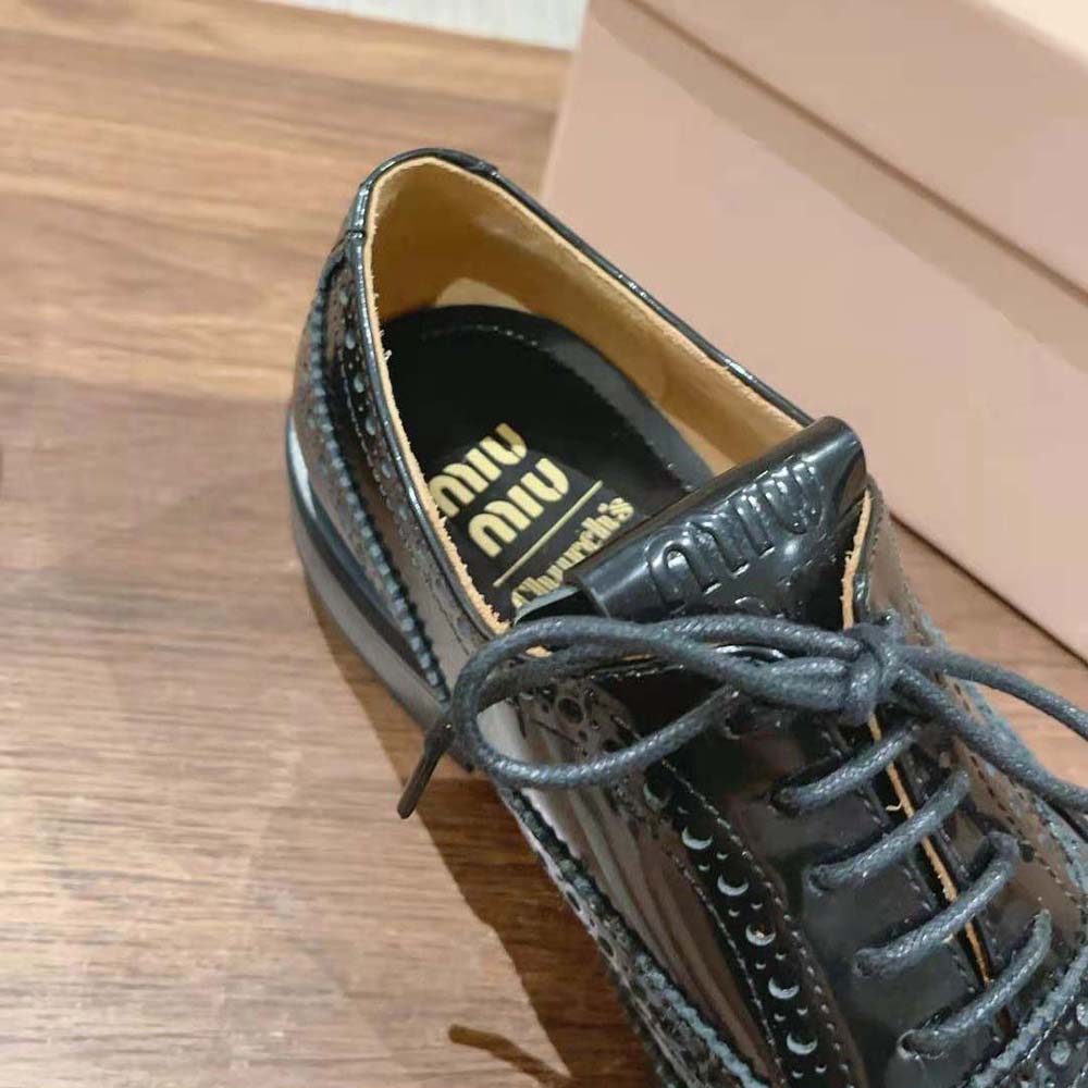 Miu Miu Women Church’s X Miu Miu Brushed Leather Oxford Brogue Shoes - image 8