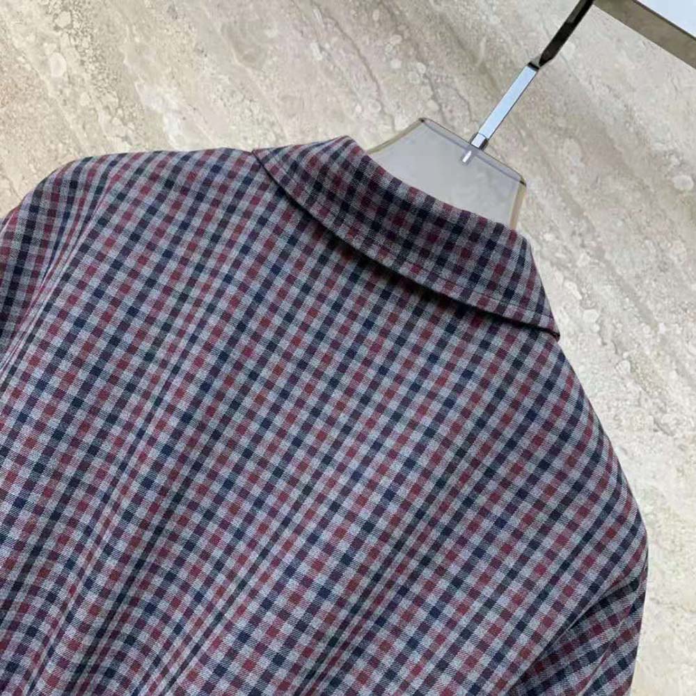 Miu Miu Women Gingham Check Blouson Jacket - image 5