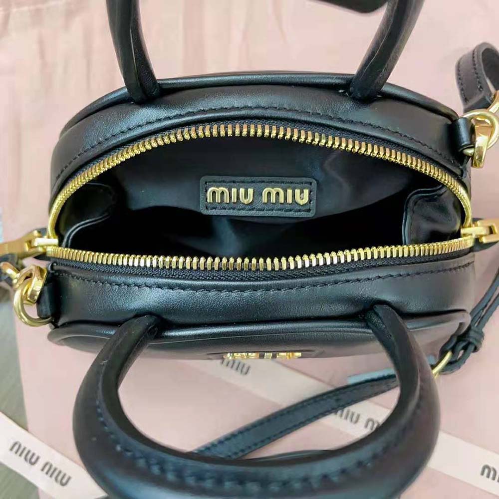 Miu Miu Women Mini Leather Top-handle Bag-Black - image 10