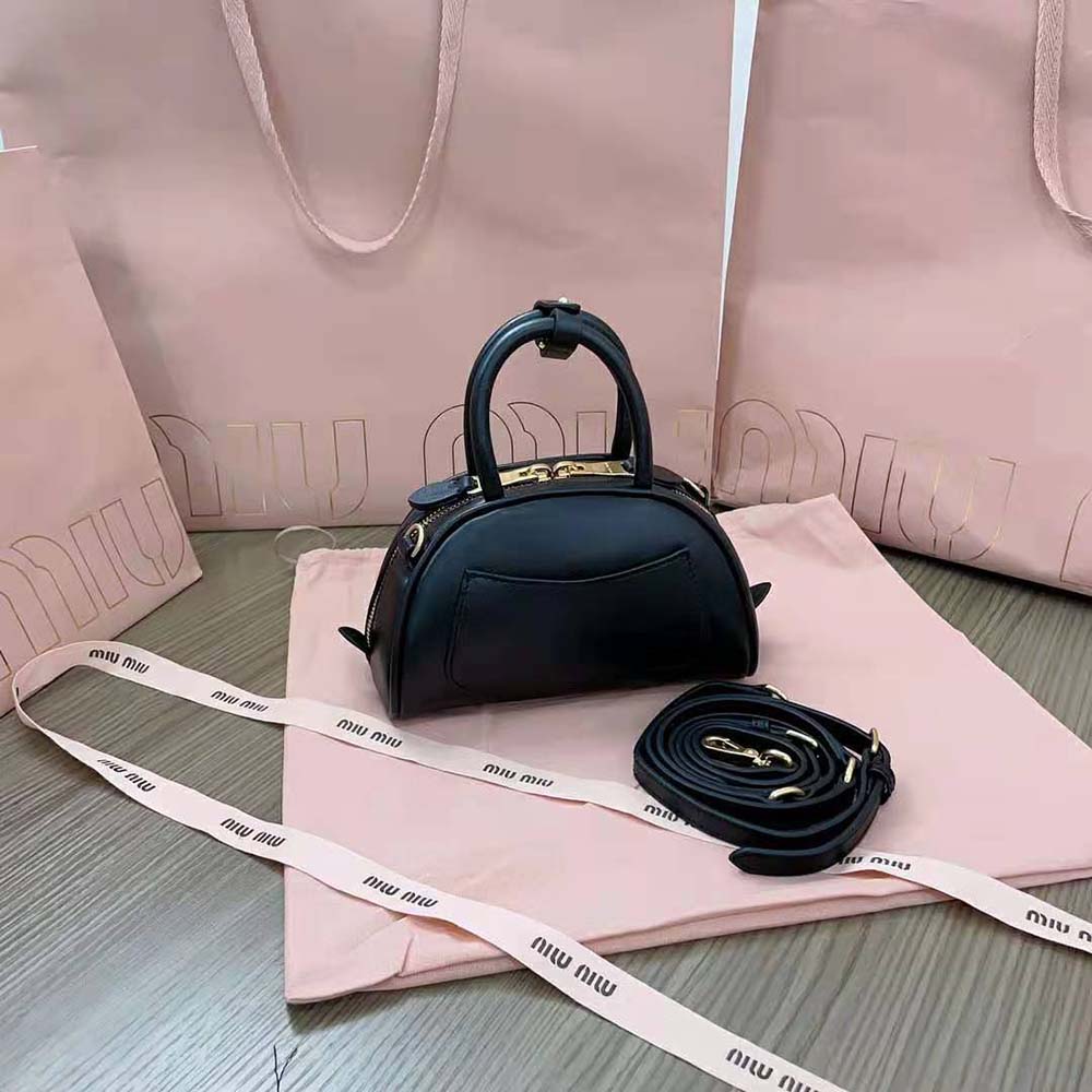 Miu Miu Women Mini Leather Top-handle Bag-Black - image 5