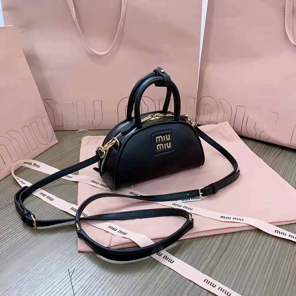 Miu Miu Women Mini Leather Top-handle Bag-Black - image 6