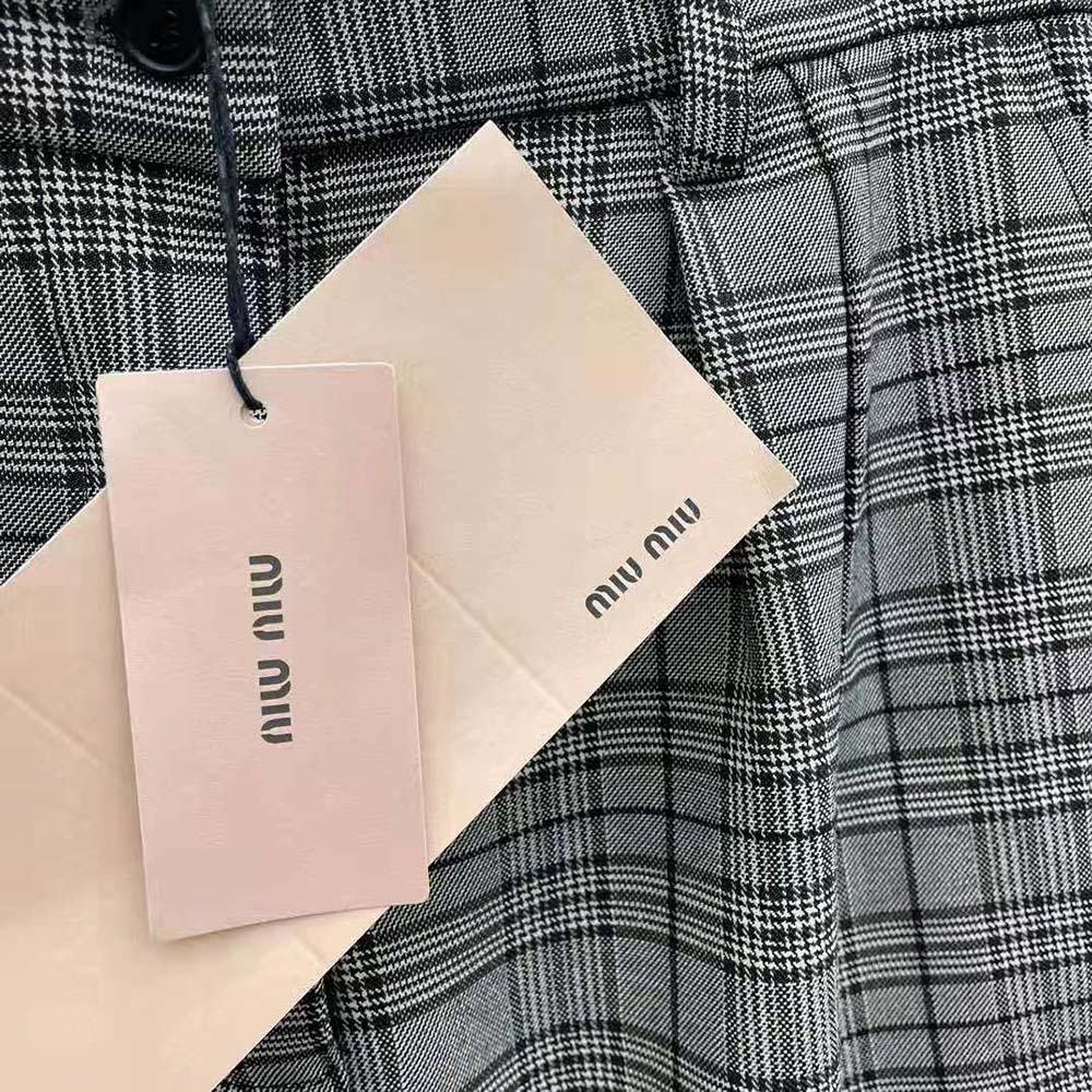 Miu Miu Women Prince of Wales Check Miniskirt - image 10