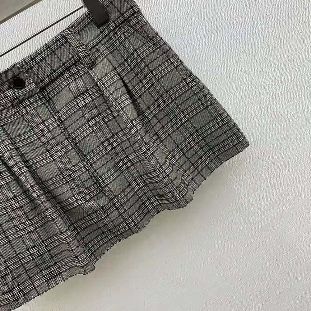 Miu Miu Women Prince of Wales Check Miniskirt - image 6