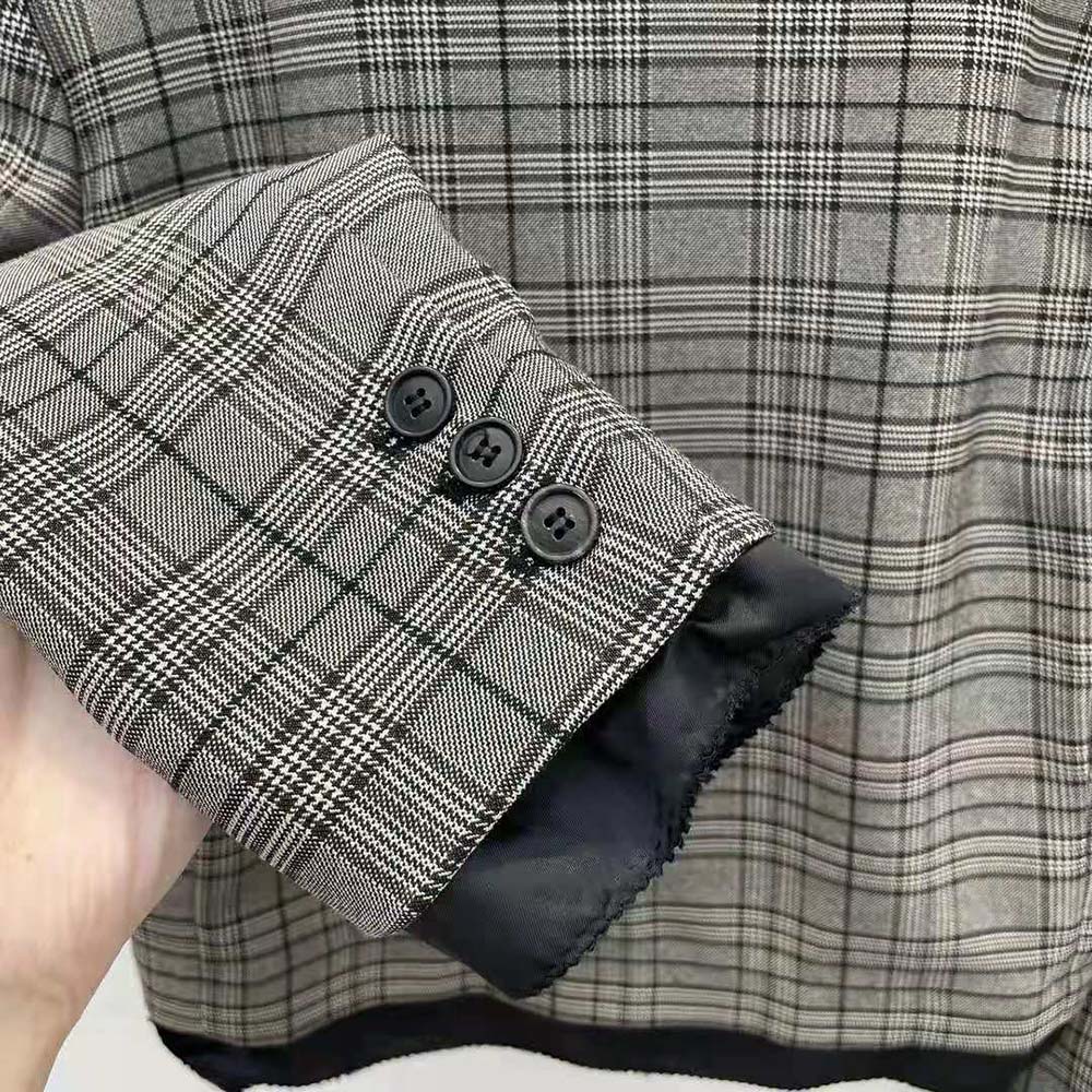 Miu Miu Women Single-breasted Prince of Wales Check Jacket - image 6