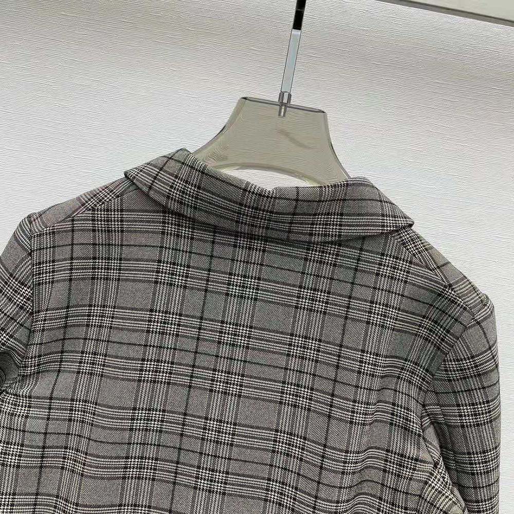 Miu Miu Women Single-breasted Prince of Wales Check Jacket - image 5