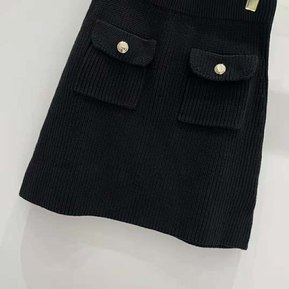 Miu Miu Women Wool Miniskirt with Knit Logo Patch - image 5