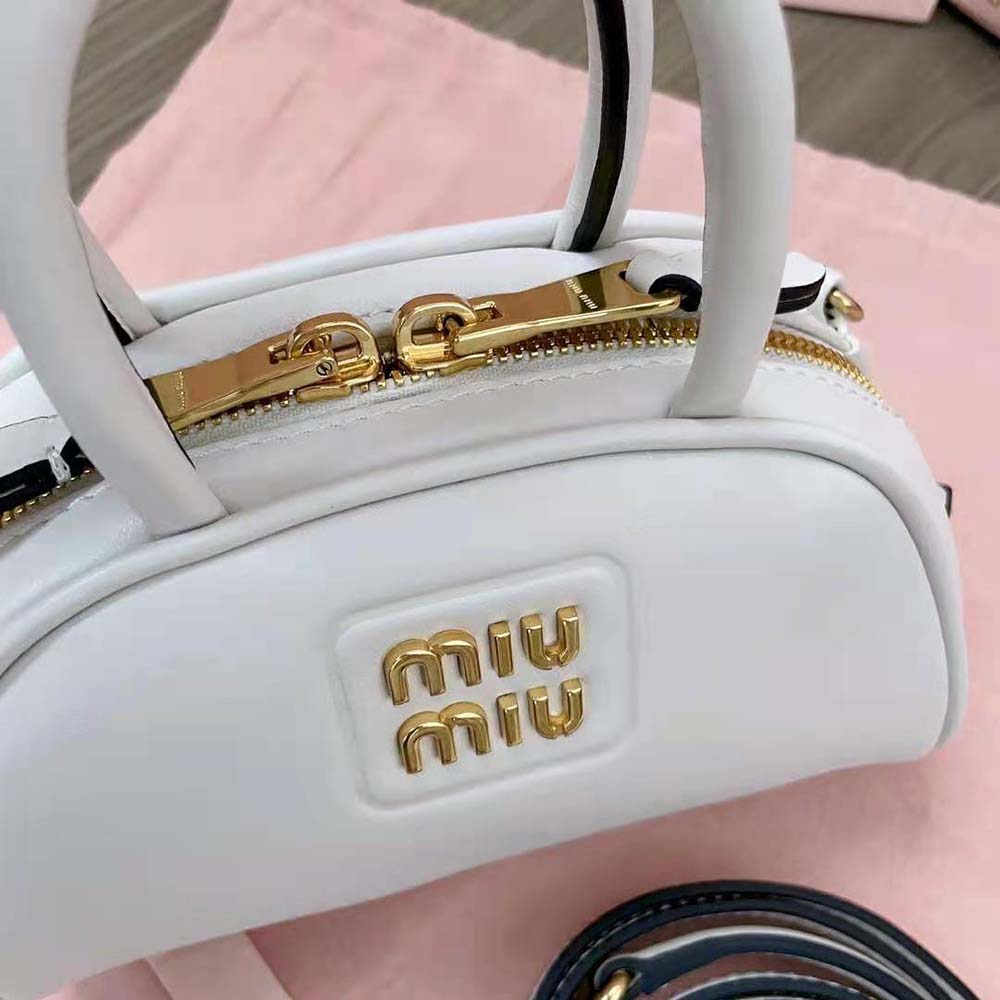 Miu Miu Women Mini Leather Top-handle Bag-White - image 9
