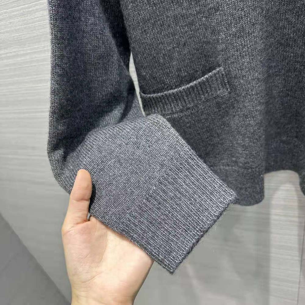 Prada Women Wool and Cashmere Sweater-Silver - image 7