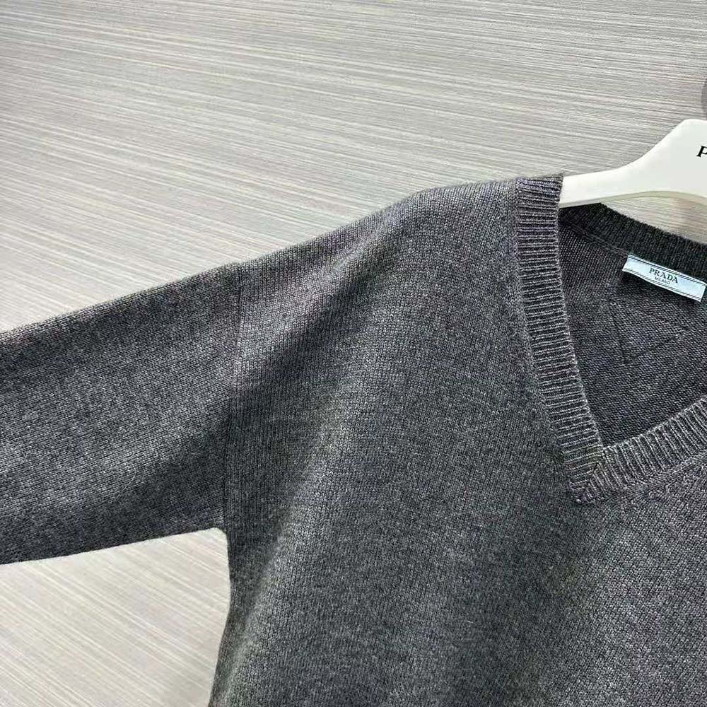 Prada Women Wool and Cashmere Sweater-Silver - image 5