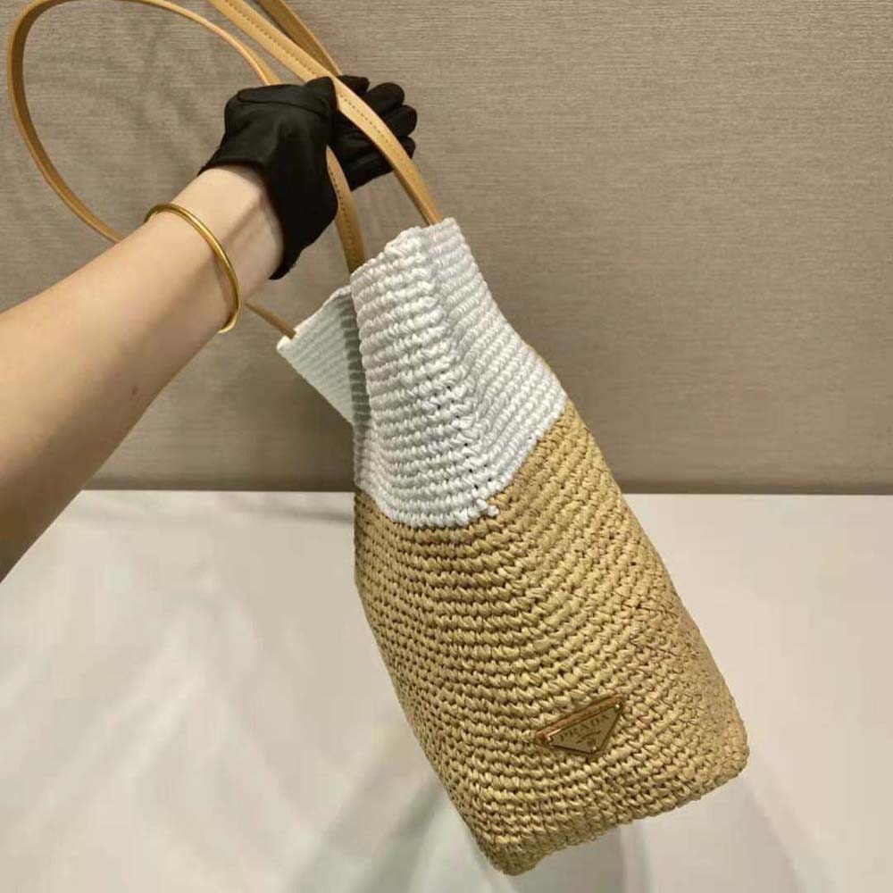 Prada Women Crochet and Leather Tote Bag - image 6