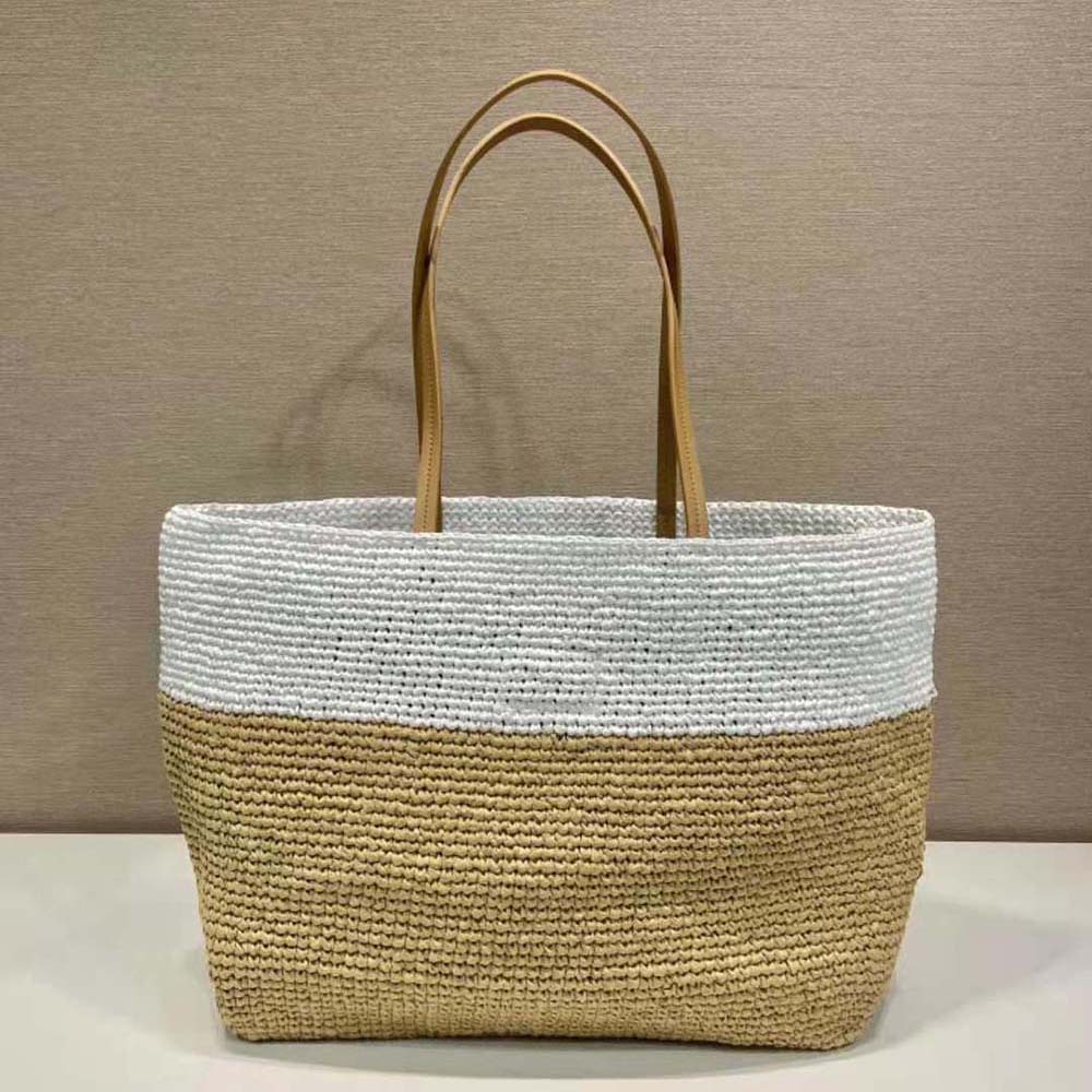 Prada Women Crochet and Leather Tote Bag - image 5