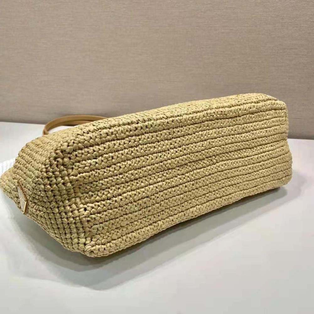 Prada Women Crochet and Leather Tote Bag - image 7
