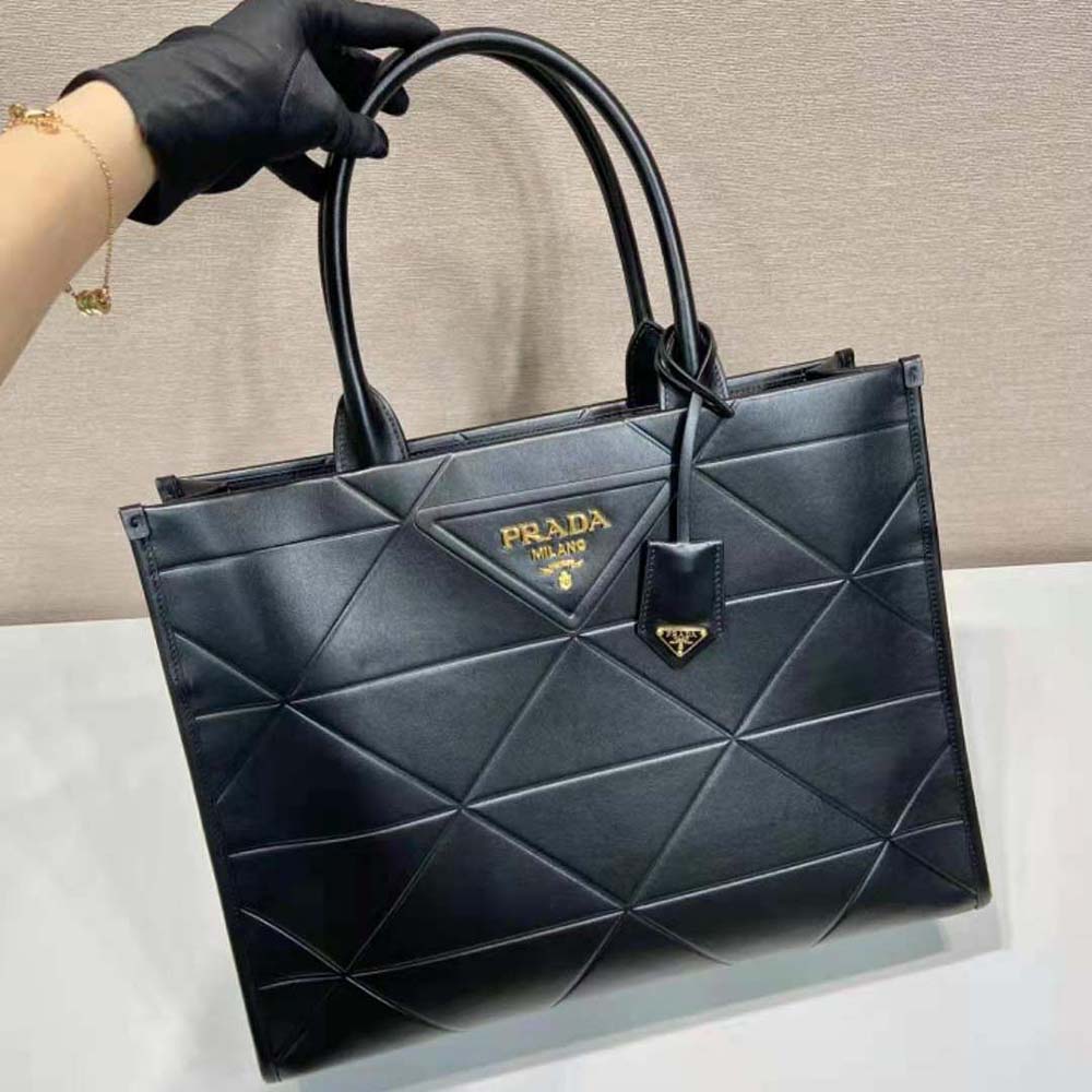 Prada Women Large Leather Prada Symbole Bag with Topstitching - image 4