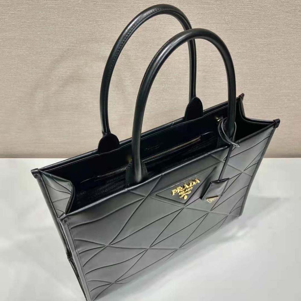 Prada Women Large Leather Prada Symbole Bag with Topstitching - image 7
