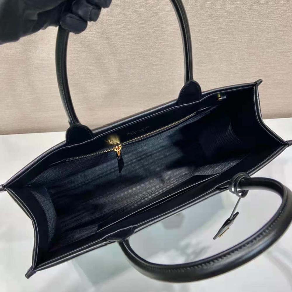 Prada Women Large Leather Prada Symbole Bag with Topstitching - image 8
