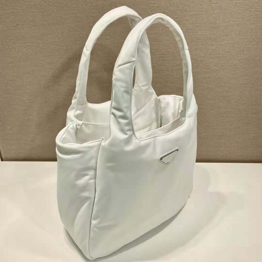 Prada Women Large Padded Re-Nylon Tote Bag-White - image 5