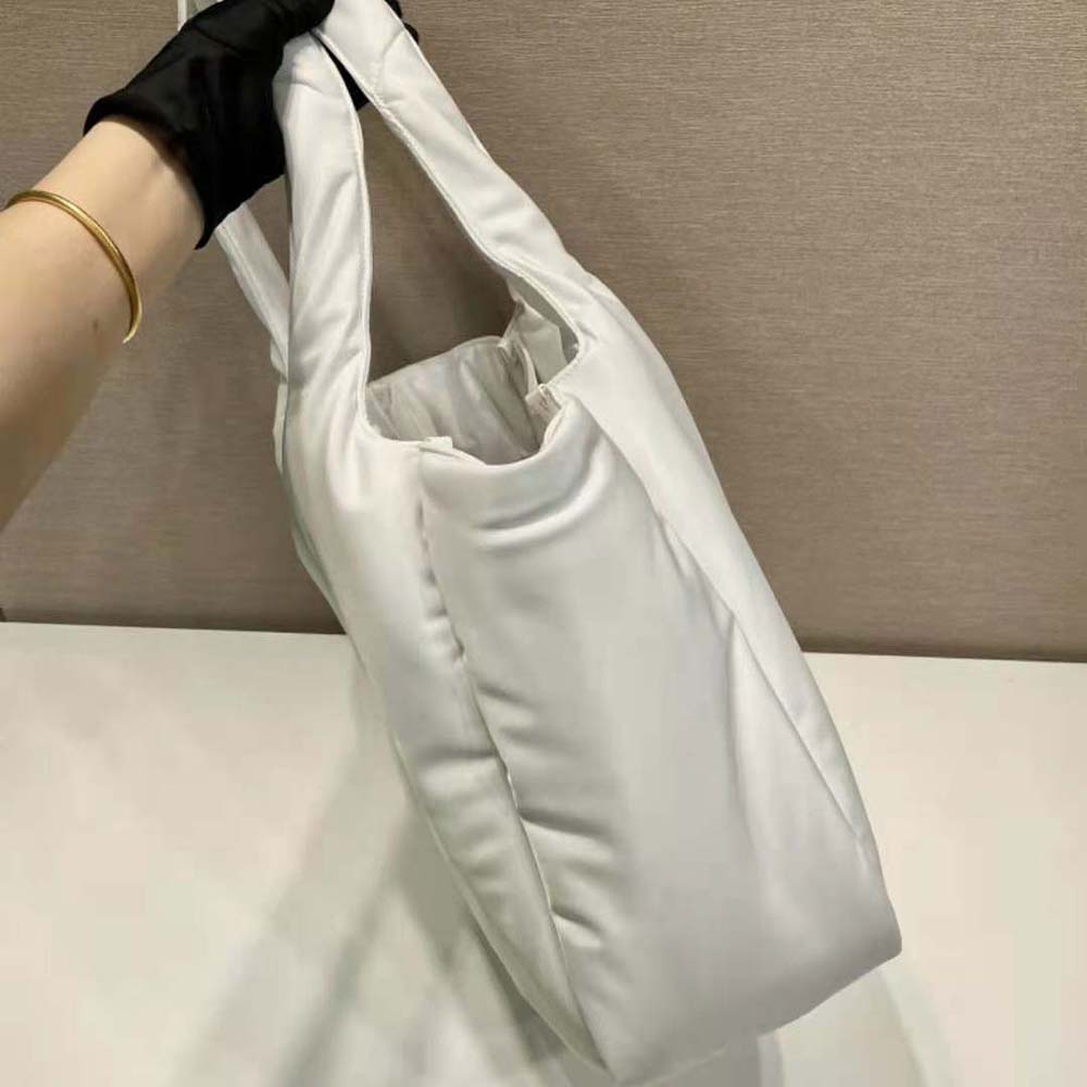 Prada Women Large Padded Re-Nylon Tote Bag-White - image 6