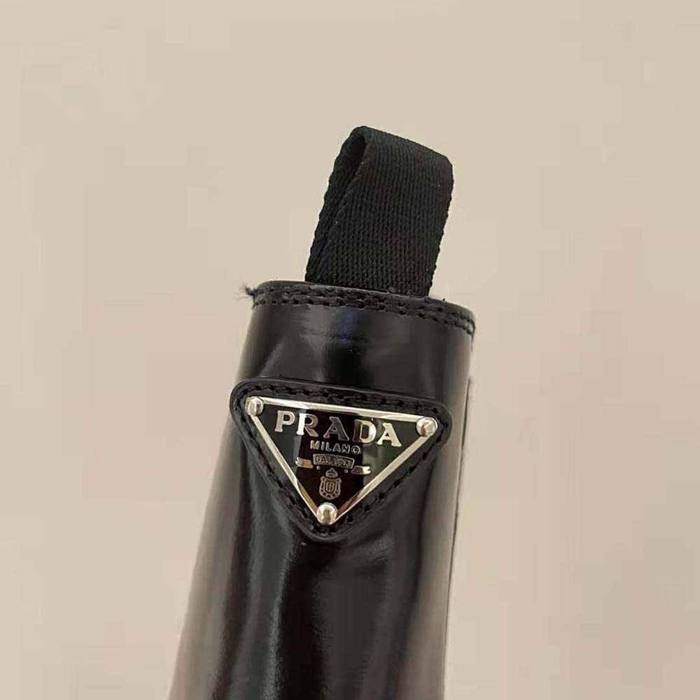 Prada Women Monolith Brushed Leather Booties-Black - image 9
