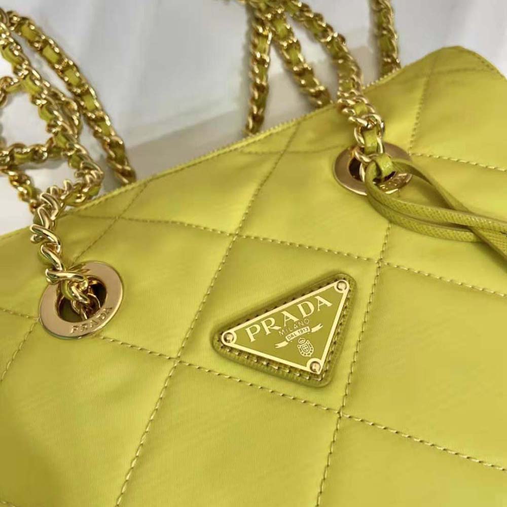 Prada Women Re-Edition 1995 Chaîne Re-Nylon Tote Bag-Lime - image 9