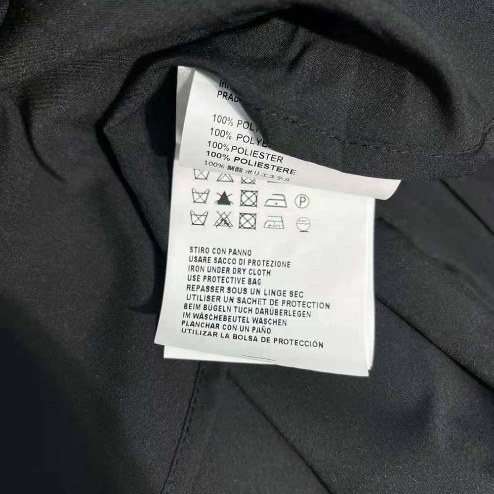 Prada Women Satin Sablé Mini-dress with Enameled Metal Triangle Logo - image 10